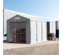 TOOLPORT 6x12m tenda capannone, altezza 4,0m porta a cerniera, PVC 850, grigio, con statica (sottofondo in cemento) - (94040)