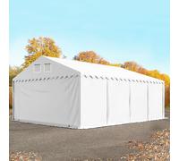 TOOLPORT 6x8 m tenda capannone, altezza 2,6m, PVC 1400, telaio perimetrale, bianco, con statica (sottofondo in cemento) - (67659)