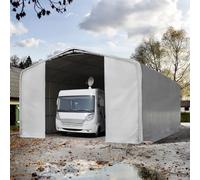 TOOLPORT 8x12m tenda garage 4m, PVC 850, grigio, con statica (sottofondo in cemento) - (99457)