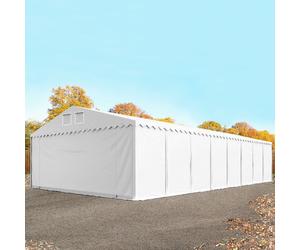 TOOLPORT 8x36 m tenda capannone, altezza 2,6m, PVC 800, telaio perimetrale, bianco, con statica (sottofondo in cemento) - (49303)