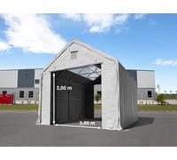 TOOLPORT Everest 4x8m tendostruttura Everest altezza 3m, PRIMEtex 2300 con lucernari, grigio, con statica (sottofondo in cemento) - (49831)