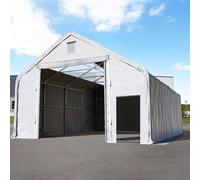 TOOLPORT Everest 8x12m tendostruttura Everest altezza 3m, PRIMEtex 2300 con lucernari, grigio, con statica (sottofondo in terra) - (49836)