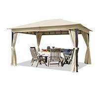 TOOLPORT Gazebo da Giardino 3x4 m con Telo Impermeabile da ca. 180g/m² - 4 pareti Laterali crema