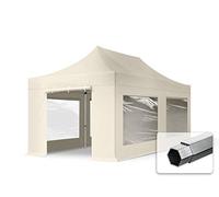 TOOLPORT Gazebo Pieghevole 3x6 m con finestre Panorama Richiudibile ALLU Tendone per Feste con Sacca TENDAPRO Beige