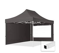 TOOLPORT 3x4,5m gazebo pieghevole con laterali (finestre panoramiche), ECONOMY acciaio, grigio scuro - (59044)