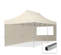 TOOLPORT Gazebo Pieghevole Giardino 3x6m - 2 Laterali Alluminio Telo Idrorepellente Padiglione Mercati Sagre Crema