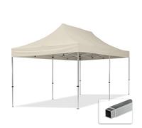 TOOLPORT Gazebo Pieghevole Giardino 3x6m Alluminio Telo Poliestere Idrorepellente Padiglione Mercati Sagre Crema
