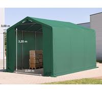 TOOLPORT Outlander 3x6 m tendostruttura, altezza 3,0m porta a cerniera, PRIMEtex 2300, verde scuro, con statica (sottofondo in terra) - (93951)
