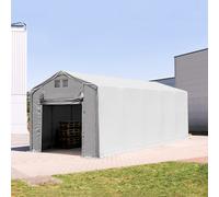 TOOLPORT Outlander 4x12 m tendostruttura, altezza 3,0m porta a pacchetto, PVC 850, grigio, con statica (sottofondo in terra) - (94316)