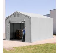 TOOLPORT Outlander 4x6 m tendostruttura, altezza 3,0m porta a pacchetto, PRIMEtex 2300, grigio, con statica (sottofondo in cemento) - (94189)