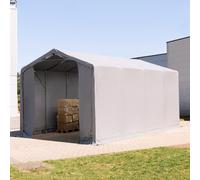 TOOLPORT Outlander 4x8 m tendostruttura, altezza 3,0m porta a cerniera, PVC 850, grigio, con statica (sottofondo in cemento) - (94083)