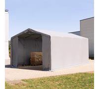 TOOLPORT Outlander 5x8 m tendostruttura, altezza 3,0m porta a cerniera, PVC 850, grigio, con statica (sottofondo in terra) - (93857)