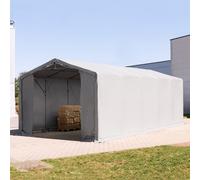 TOOLPORT Outlander 6x10 m tendostruttura, altezza 3,0m porta a cerniera, PRIMEtex 2300, grigio, con statica (sottofondo in terra) - (93969)