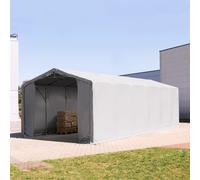TOOLPORT Outlander 6x12 m tendostruttura, altezza 3,0m porta a cerniera, PVC 850, grigio, con statica (sottofondo in cemento) - (94122)