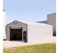 TOOLPORT Outlander 6x12 m tendostruttura, altezza 3,0m porta a pacchetto, PVC 850, grigio, con statica (sottofondo in cemento) - (94123)
