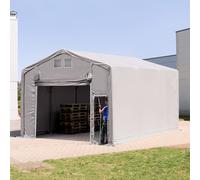 TOOLPORT Outlander 6x6 m tendostruttura, altezza 3,0m porta a pacchetto, PVC 850, grigio, con statica (sottofondo in terra) - (93873)