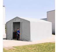 TOOLPORT Outlander 6x8 m tendostruttura, altezza 3,0m porta scorrevole, PVC 850, grigio, con statica (sottofondo in terra) - (93877)