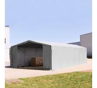 TOOLPORT Outlander 8x12 m tendostruttura, altezza 3,0m porta a cerniera, PRIMEtex 2300, grigio, con statica (sottofondo in cemento) - (94215)