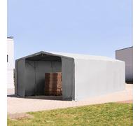 TOOLPORT Outlander 8x12 m tendostruttura, altezza 4,0m porta a cerniera, PRIMEtex 2300, grigio, con statica (sottofondo in cemento) - (94230)
