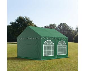 TOOLPORT PRO 3x3m tendone per feste, PVC 750, telaio perimetrale, verde scuro - (7269)