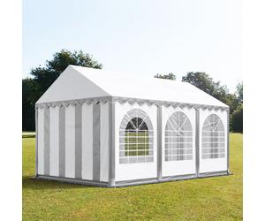 TOOLPORT PRO 3x6m tendone per feste, PVC 800, telaio perimetrale, bianco-grigio - (5368)