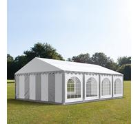 TOOLPORT PRO 5x8m tendone per feste, PVC 750, telaio perimetrale, bianco-grigio - (7324)