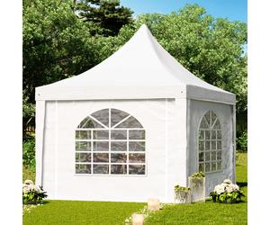 TOOLPORT PRO Gazebo pagoda 3x3 m, telo in PVC, bianco - (1062)