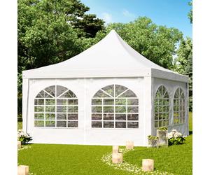 TOOLPORT PRO Gazebo pagoda 4x4 m, telo in PVC, bianco - (1063)