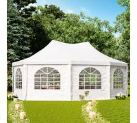 TOOLPORT PRO Gazebo pagoda 5x6,8 m, telo in PVC, bianco - (1067)