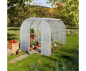 TOOLPORT Serra tunnel 2x3m, telo in PE, bianco - (8995)