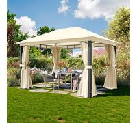 TOOLPORT Sunset Gazebo da giardino 3x4m, Softtop, 4 teli laterali, crema - (300685)