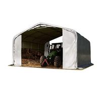 TOOLPORT Tenda da pascolo 6x6m telone in PVC 850 N Grigio, Riparo, Sottofondo in Cemento