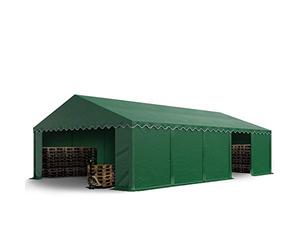 TOOLPORT Tendone deposito 5x10 m PVC 700 N verde scuro impermeabile tenda capannone tenda di stoccaggio