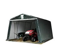 TOOLPORT Tendone Garage 3,3 x 4,7 m Verde, Costruzione Stabile in Acciaio con Telo PE Garage per Bicicletta