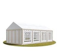 TOOLPORT Tendone per Feste 4x8 m PVC Beige-Bianco 100% Impermeabile Gazebo da Giardino Tendone da Esterno Tenda Party