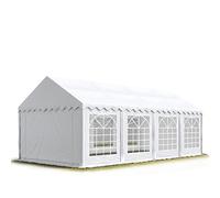 TOOLPORT Tendone per Feste 4x8 m PVC Bianco 100% Impermeabile Gazebo da Giardino Tendone da Esterno Tenda Party