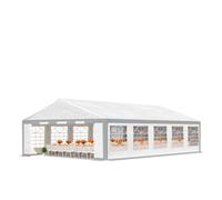 TOOLPORT Tendone per feste 5x10 m Gazebo telo in PVC 600 N grigio-bianco