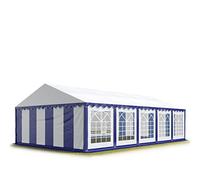TOOLPORT Tendone per Feste 5x10 m PVC Blu-Bianco 100% Impermeabile Gazebo da Giardino Tendone da Esterno Tenda Party