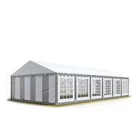 TOOLPORT Tendone per Feste 6x12 m PVC Grigio-Bianco 100% Impermeabile Gazebo da Giardino Tendone da Esterno Tenda Party