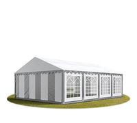TOOLPORT Tendone per Feste 6x8 m PVC Grigio-Bianco 100% Impermeabile Gazebo da Giardino Tendone da Esterno Tenda Party