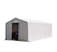 TOOLPORT Tendostruttura 6x10m Tendone Deposito con porta scorrevole, telone unico in PVC 850 N impermeabile grigio, altezza laterale 3m
