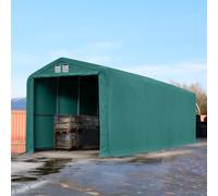 TOOLPORT Wikinger 4x16m tendostruttura altezza 3,35m, PRIMEtex 2300, verde scuro, con statica (sottofondo in cemento) - (49391)