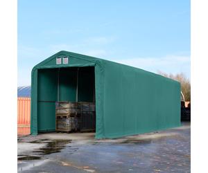 TOOLPORT Wikinger 4x24m tendostruttura altezza 3,35m, PRIMEtex 2300, verde scuro, con statica (sottofondo in terra) - (49395)