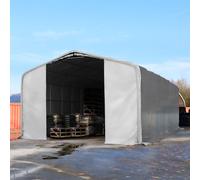 TOOLPORT Wikinger 8x36m tendostruttura altezza 4m, PVC 850, grigio, con statica (sottofondo in cemento) - (49472)