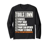 Tools I Own Funny Screwdriver Woodworker DIY Handyman List Maglia a Manica