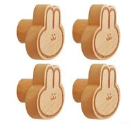 ToolsEvery 4 ganci da parete in legno a forma di lepre, per una decorazione elegante e una comoda installazione
