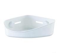 ToolsEvery Mensola angolare, 24 x 24 x 8,8 cm, organizer triangolare da parete con ventose, installazione senza fori, spaziatura regolabile per cucina e bagno