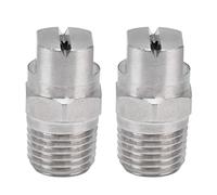 TOOLSGO 2 Pezzi Ugello a spruzzo a ventaglio Piatto in Acciaio Inossidabile Resistente Flusso d'Acqua Regolabile Ugello atomizzatore ad Angolo Ampio per annaffiare Piante Prato (65 °)