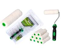 ToolSpace 10 Pezzi Rullo per Pittura - 11 cm Rulli Set Microfibra con Pelo Lungo - Rulino per Verniciatura Verniciare - Ricambio con Manico per Porte - Kit Pitturare Pareti Interni Esterni - Superfici