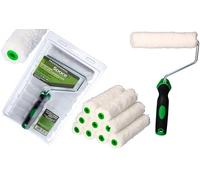 ToolSpace 10 Pezzi Rullo per Pittura - 15 cm Rulli Set Microfibra con Pelo Lungo - Rulino per Verniciatura Verniciare - Ricambio con Manico per Porte - Kit Pitturare Pareti Interni Esterni - Superfici